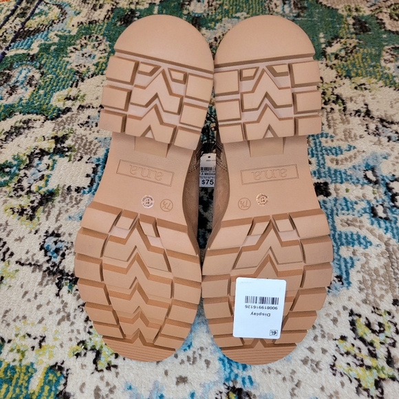 NWOB A.N.A Brown Taupe Zip Up Moto Combat Maria Cognac‎ Boot, Multiple Sizes - Picture 6 of 7